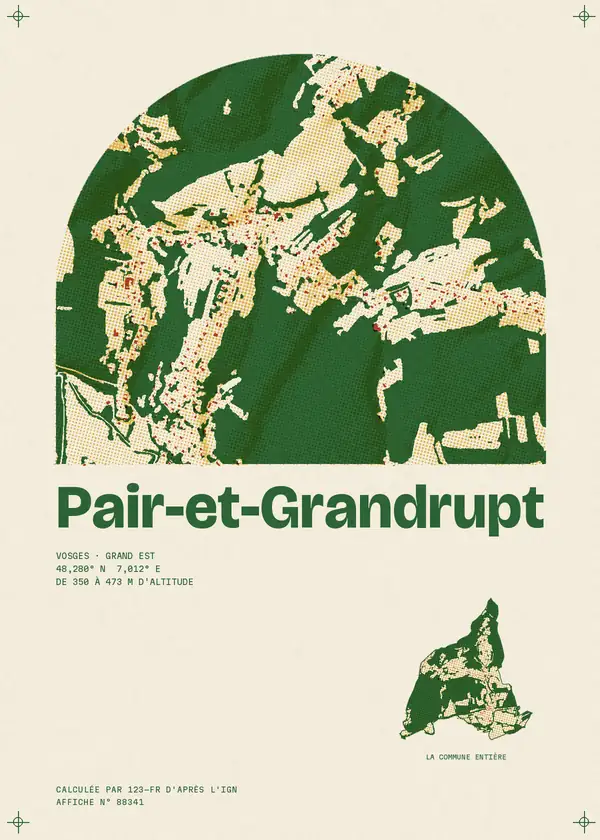 Affiche de Pair-et-Grandrupt, calculée par 123-fr d'après l'IGN
