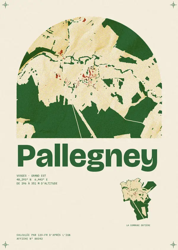 Affiche de Pallegney, calculée par 123-fr d'après l'IGN