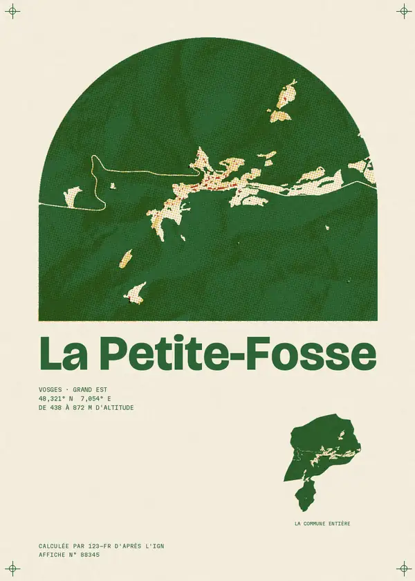 Affiche de La Petite-Fosse, calculée par 123-fr d'après l'IGN