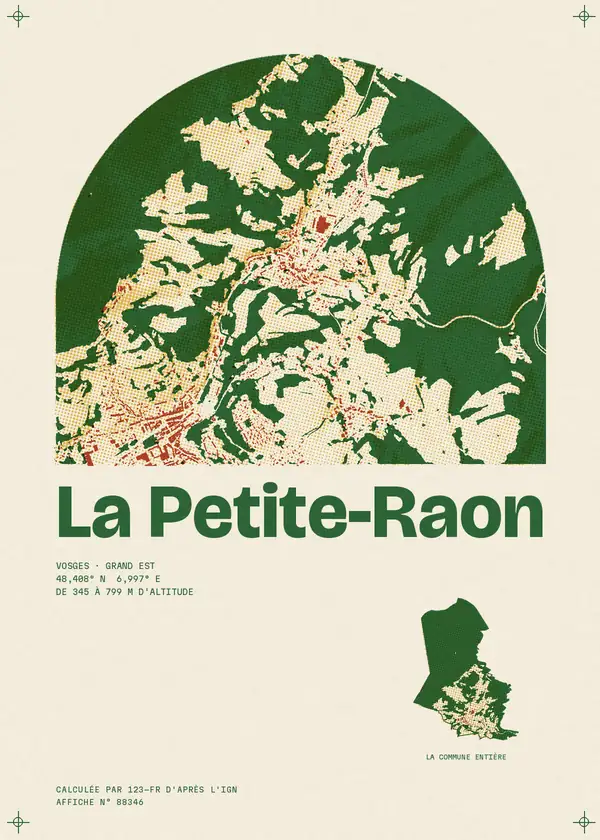 Affiche de La Petite-Raon, calculée par 123-fr d'après l'IGN