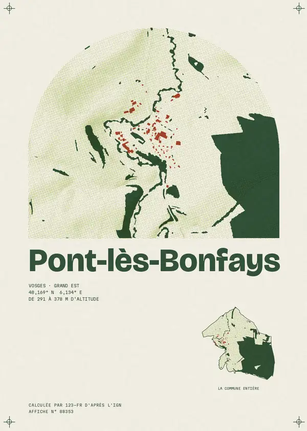 Affiche de Pont-lès-Bonfays, calculée par 123-fr d'après l'IGN