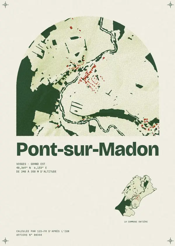 Affiche de Pont-sur-Madon, calculée par 123-fr d'après l'IGN
