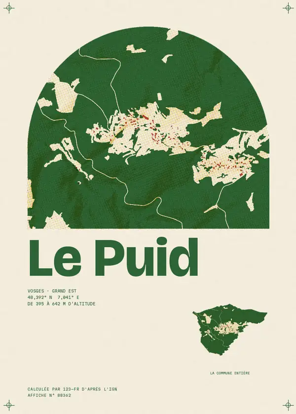 Affiche de Le Puid, calculée par 123-fr d'après l'IGN