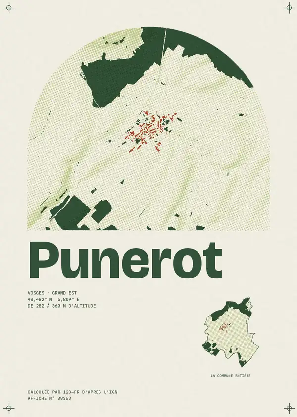 Affiche de Punerot, calculée par 123-fr d'après l'IGN