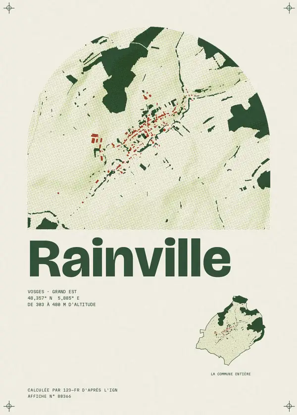 Affiche de Rainville, calculée par 123-fr d'après l'IGN