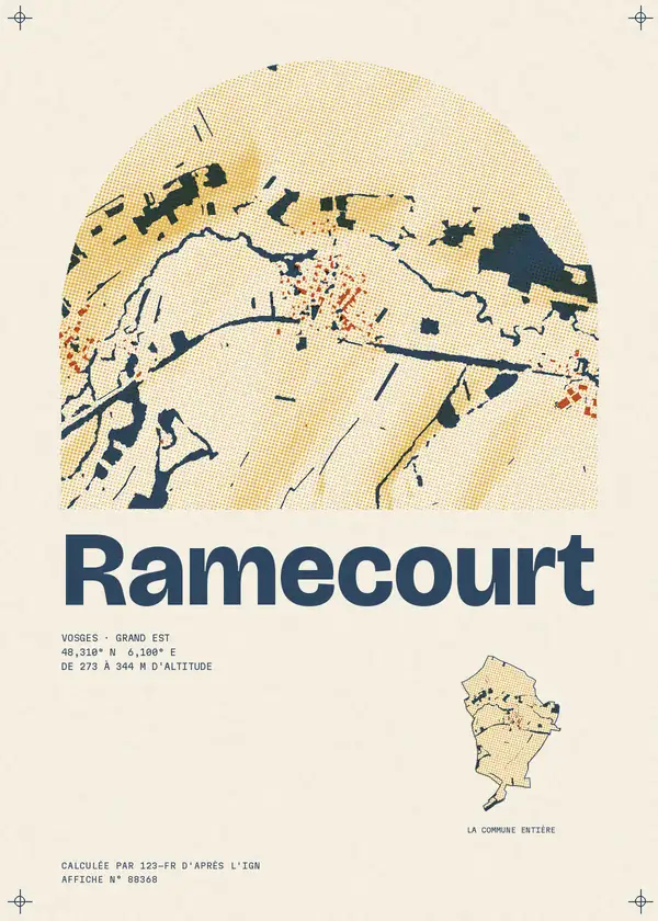 Affiche de Ramecourt, calculée par 123-fr d'après l'IGN