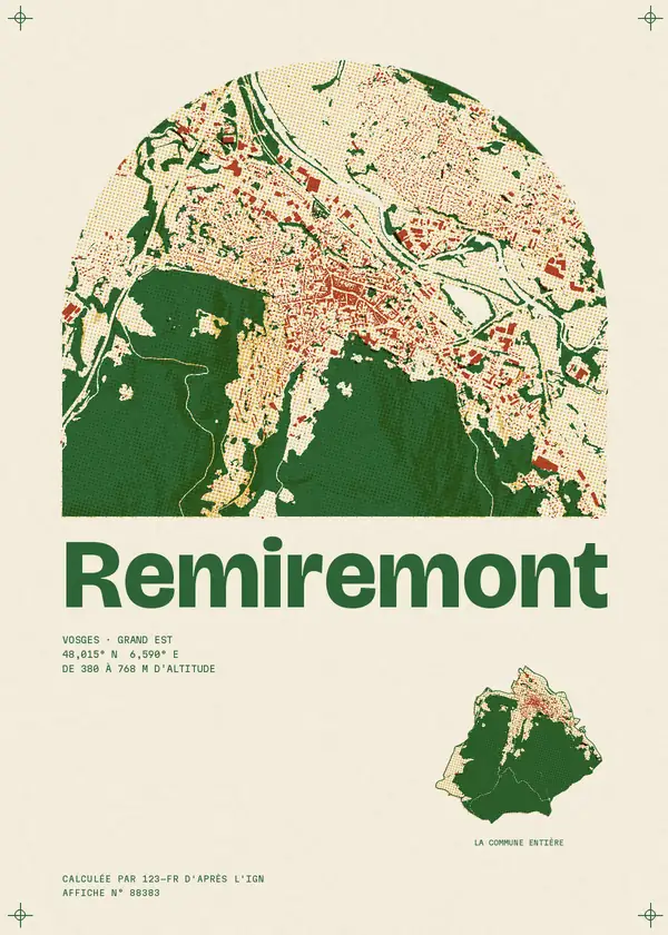 Affiche de Remiremont, calculée par 123-fr d'après l'IGN