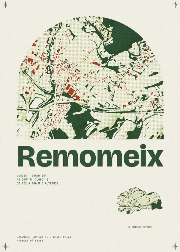 Affiche de Remomeix, calculée par 123-fr d'après l'IGN