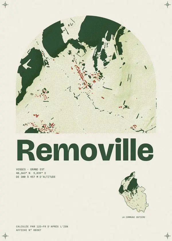 Affiche de Removille, calculée par 123-fr d'après l'IGN