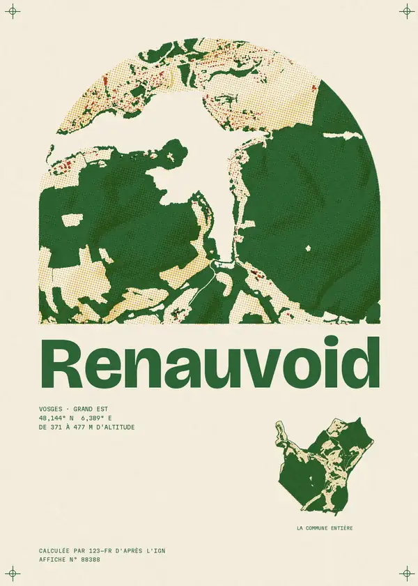 Affiche de Renauvoid, calculée par 123-fr d'après l'IGN