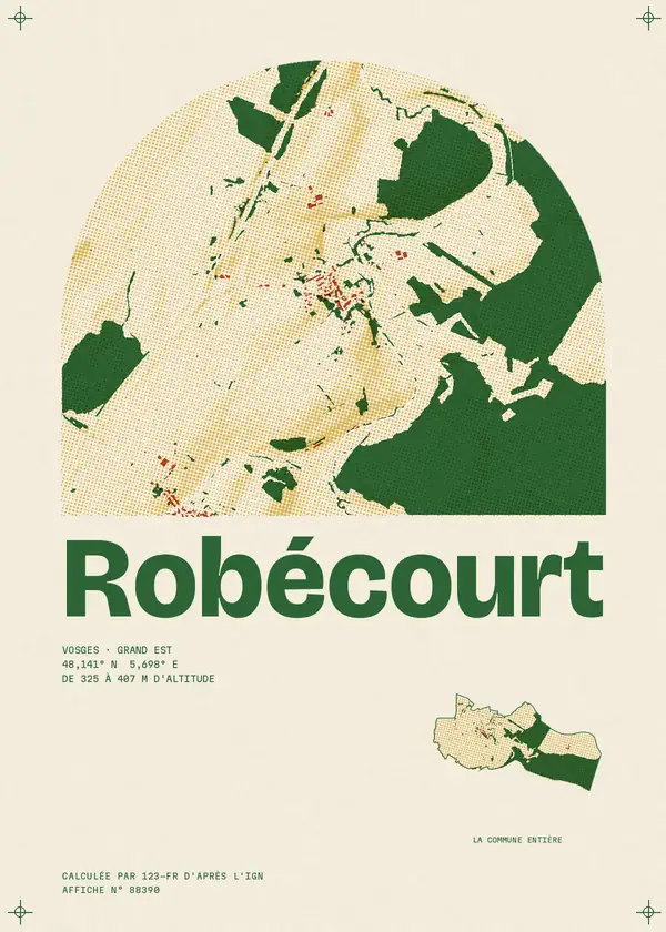 Affiche de Robécourt, calculée par 123-fr d'après l'IGN