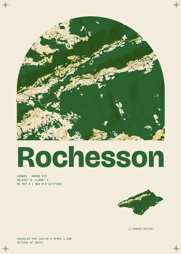 Affiche de Rochesson, calculée par 123-fr d'après l'IGN