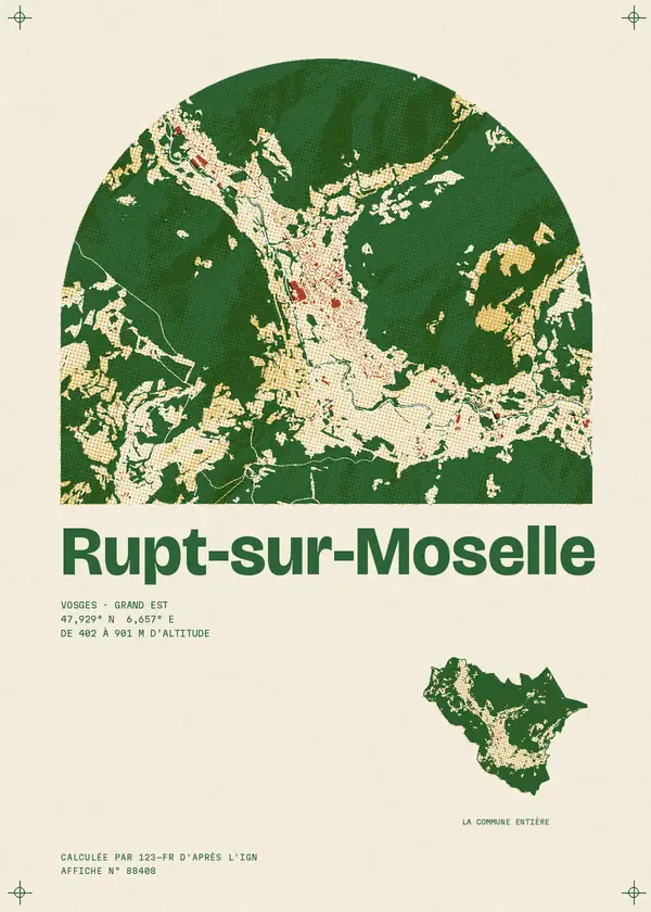 Affiche de Rupt-sur-Moselle, calculée par 123-fr d'après l'IGN