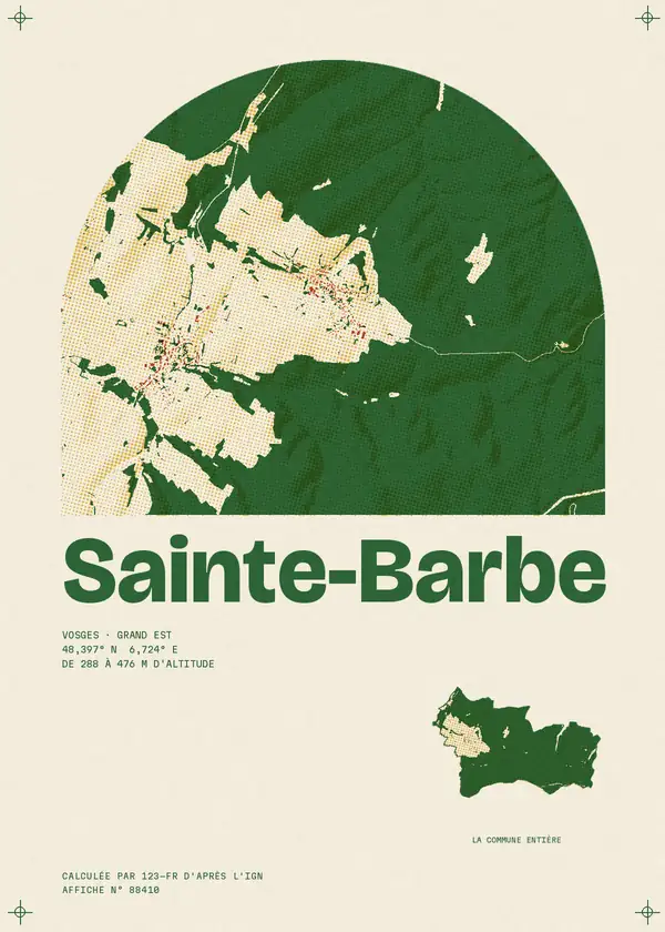 Affiche de Sainte-Barbe, calculée par 123-fr d'après l'IGN