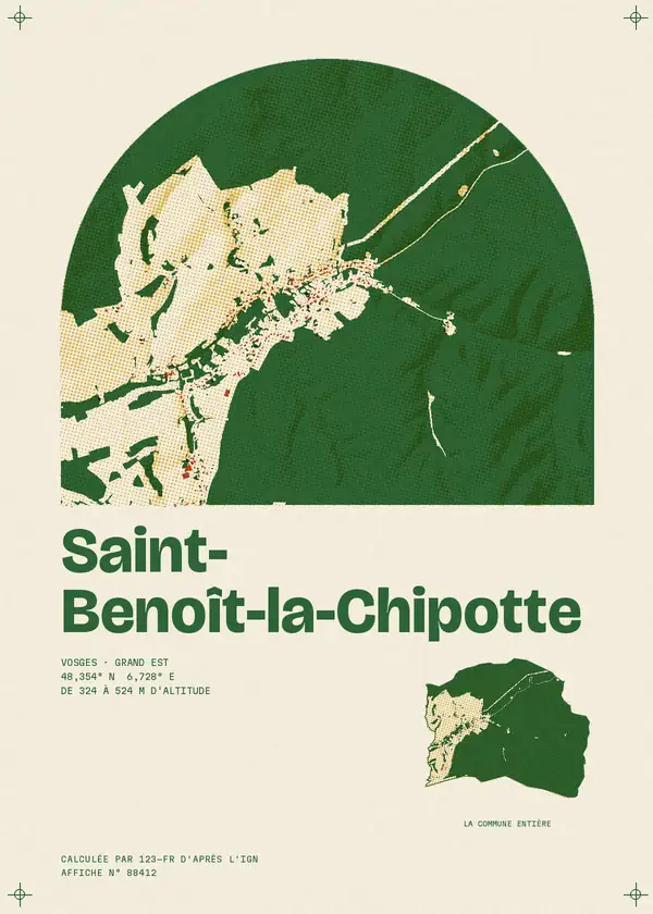 Affiche de Saint-Benoît-la-Chipotte, calculée par 123-fr d'après l'IGN