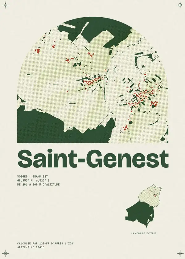 Affiche de Saint-Genest, calculée par 123-fr d'après l'IGN