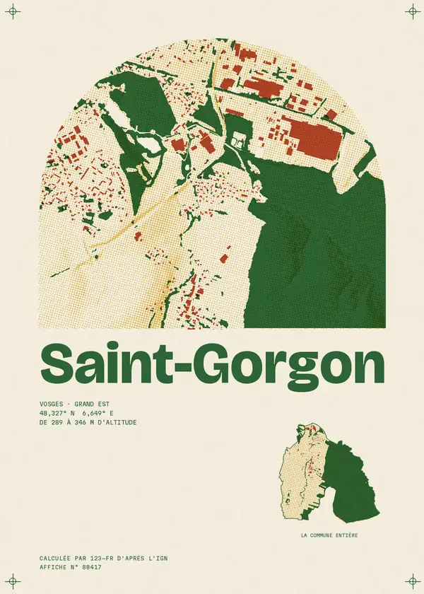 Affiche de Saint-Gorgon, calculée par 123-fr d'après l'IGN