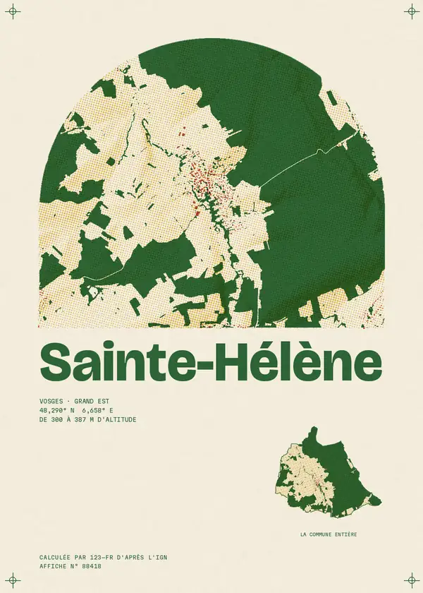 Affiche de Sainte-Hélène, calculée par 123-fr d'après l'IGN