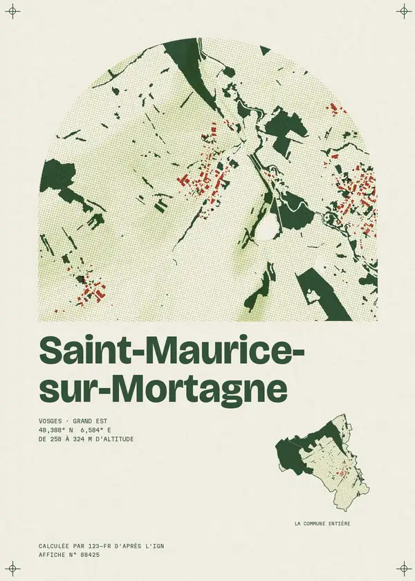 Affiche de Saint-Maurice-sur-Mortagne, calculée par 123-fr d'après l'IGN