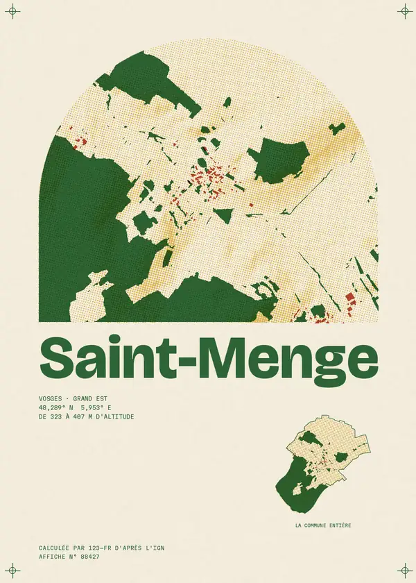 Affiche de Saint-Menge, calculée par 123-fr d'après l'IGN