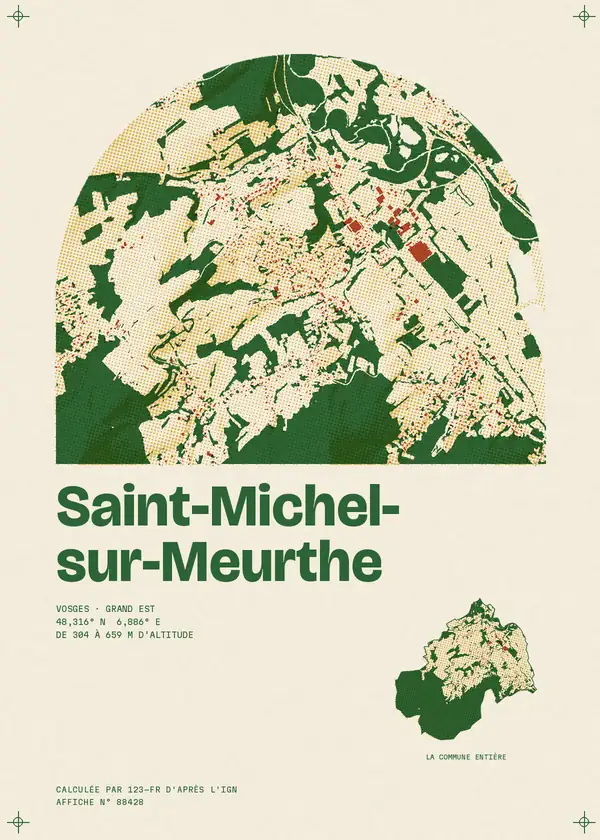 Affiche de Saint-Michel-sur-Meurthe, calculée par 123-fr d'après l'IGN