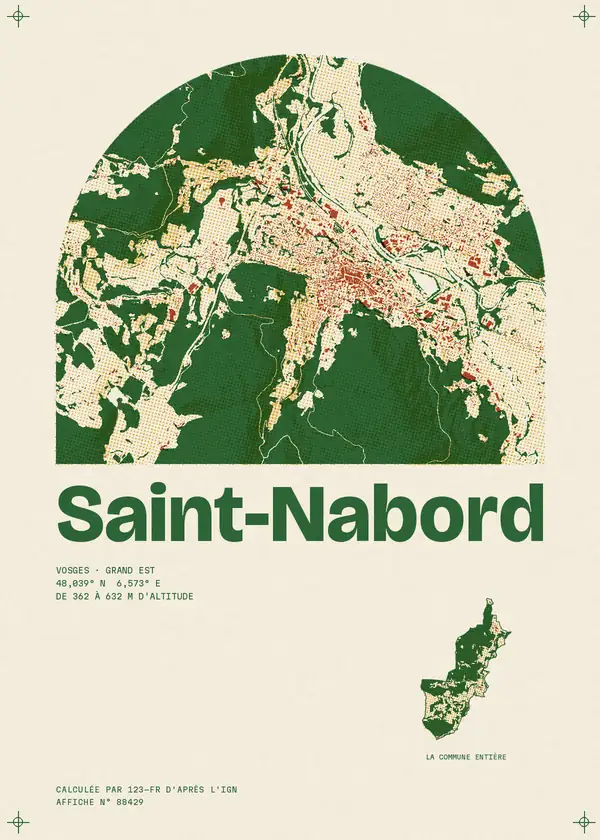 Affiche de Saint-Nabord, calculée par 123-fr d'après l'IGN
