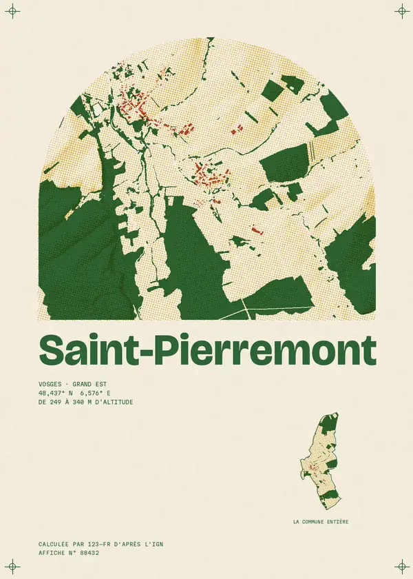 Affiche de Saint-Pierremont, calculée par 123-fr d'après l'IGN