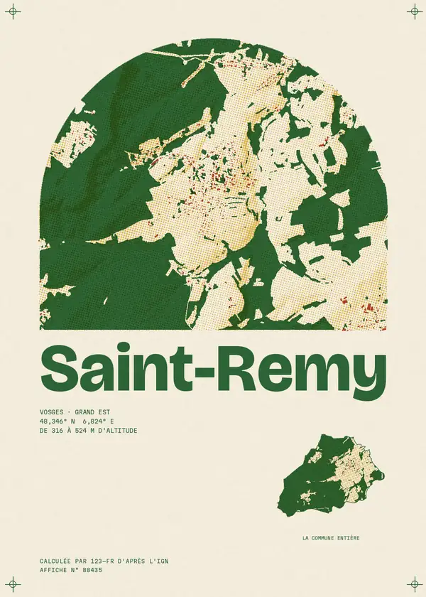 Affiche de Saint-Remy, calculée par 123-fr d'après l'IGN
