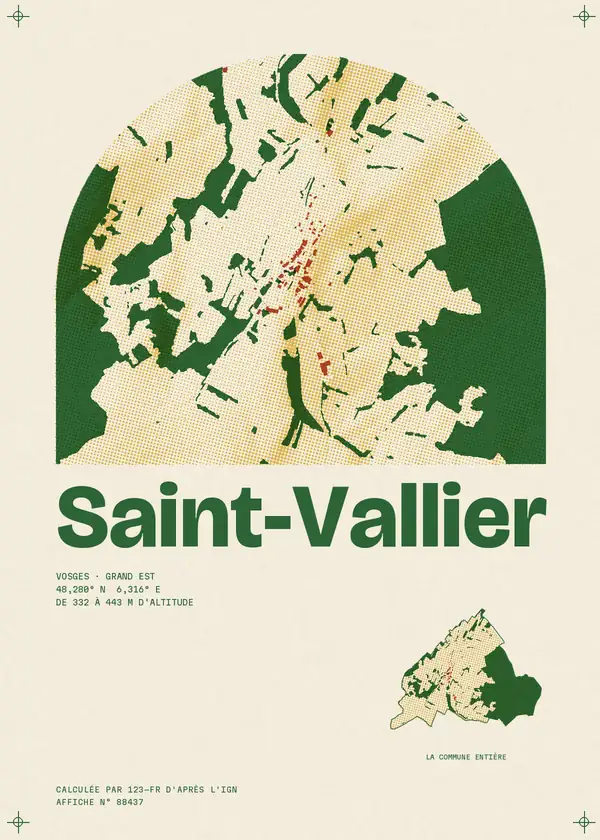 Affiche de Saint-Vallier, calculée par 123-fr d'après l'IGN