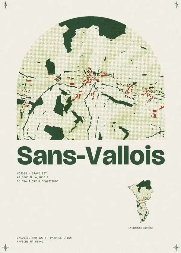 Affiche de Sans-Vallois, calculée par 123-fr d'après l'IGN