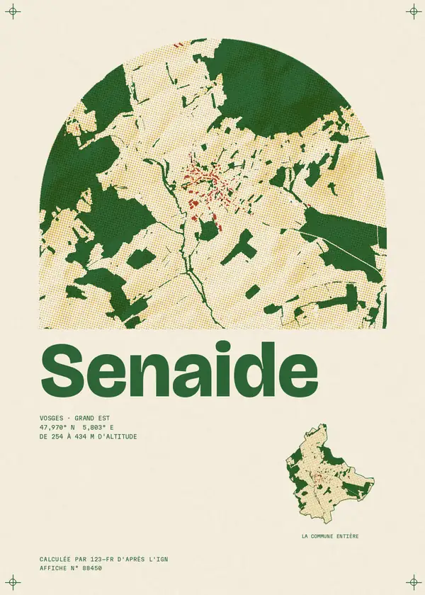 Affiche de Senaide, calculée par 123-fr d'après l'IGN