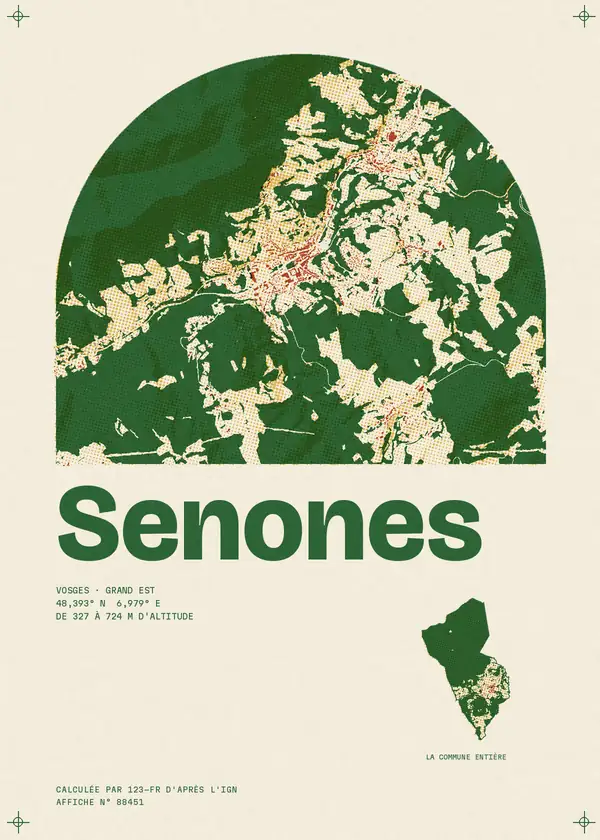 Affiche de Senones, calculée par 123-fr d'après l'IGN