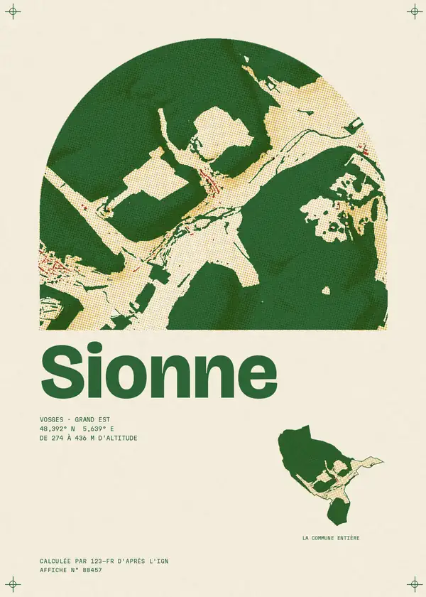 Affiche de Sionne, calculée par 123-fr d'après l'IGN