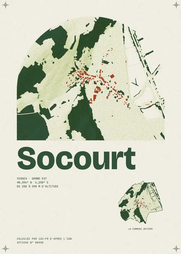 Affiche de Socourt, calculée par 123-fr d'après l'IGN