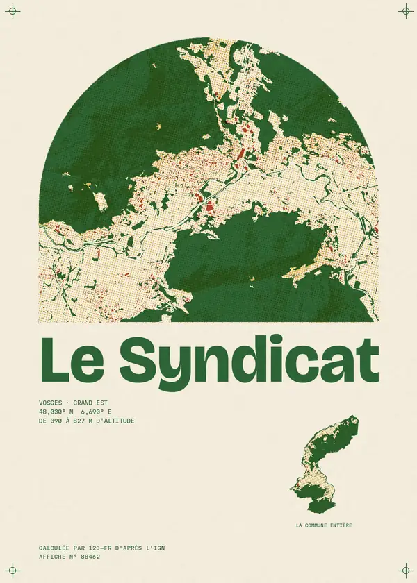 Affiche de Le Syndicat, calculée par 123-fr d'après l'IGN