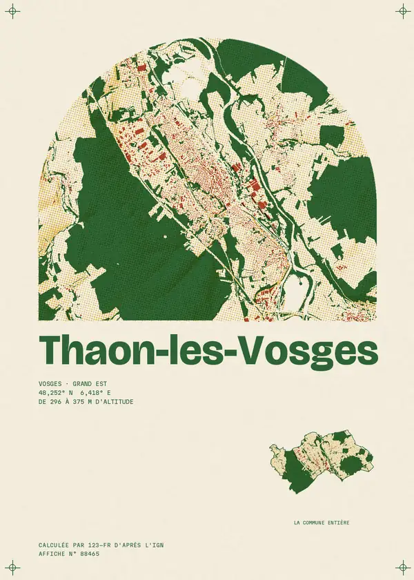 Affiche de Thaon-les-Vosges, calculée par 123-fr d'après l'IGN