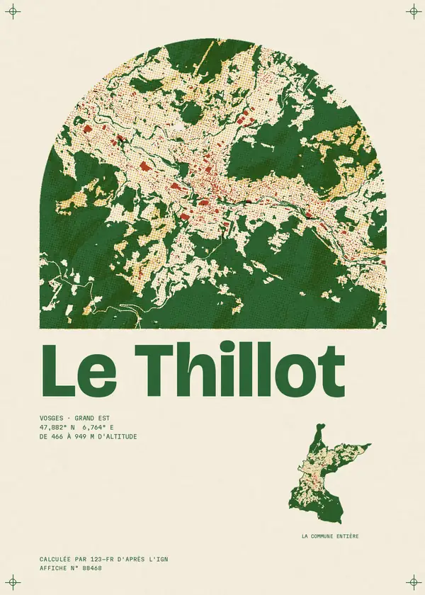 Affiche de Le Thillot, calculée par 123-fr d'après l'IGN