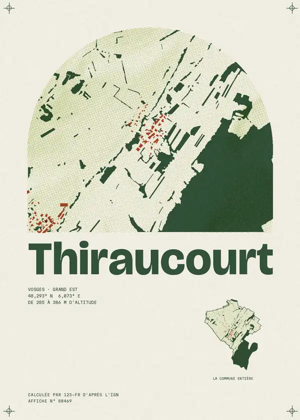 Affiche de Thiraucourt, calculée par 123-fr d'après l'IGN