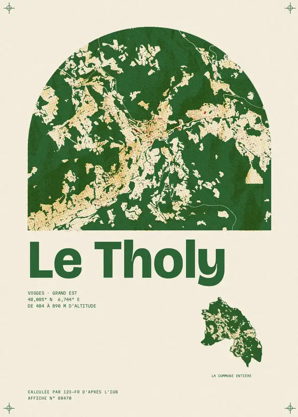 Affiche de Le Tholy, calculée par 123-fr d'après l'IGN