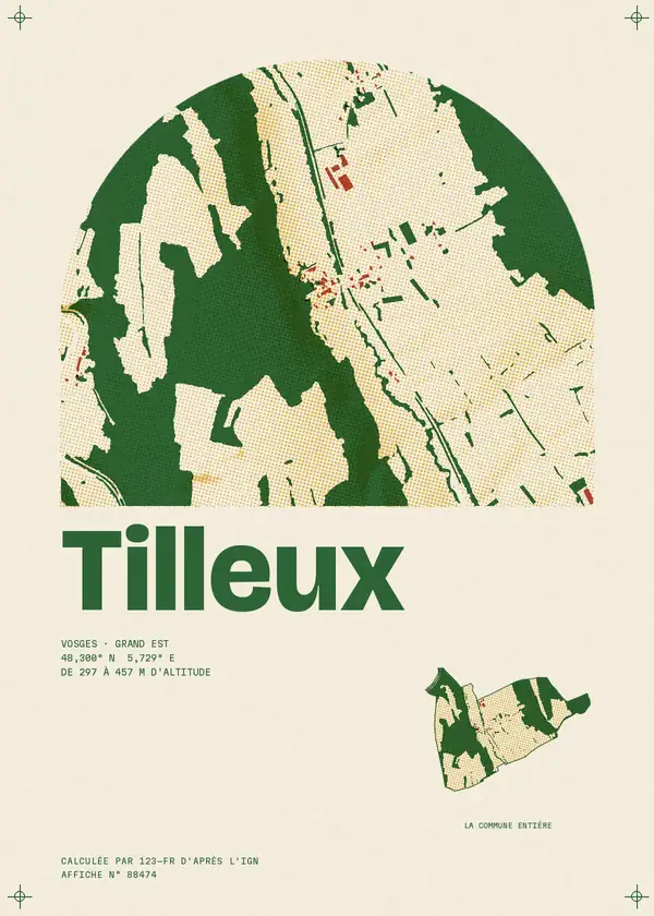 Affiche de Tilleux, calculée par 123-fr d'après l'IGN
