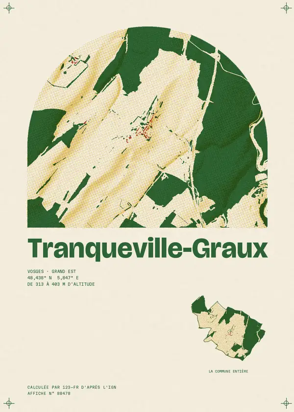Affiche de Tranqueville-Graux, calculée par 123-fr d'après l'IGN