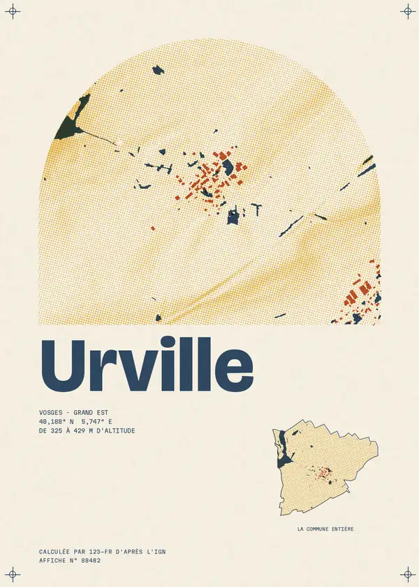 Affiche de Urville, calculée par 123-fr d'après l'IGN