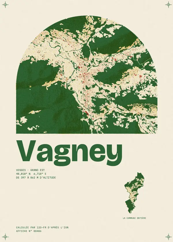 Affiche de Vagney, calculée par 123-fr d'après l'IGN