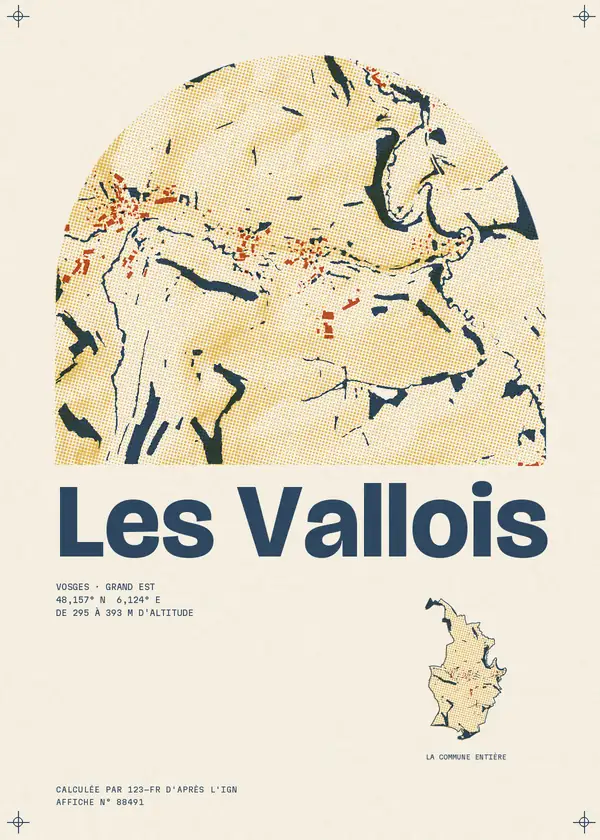 Affiche de Les Vallois, calculée par 123-fr d'après l'IGN