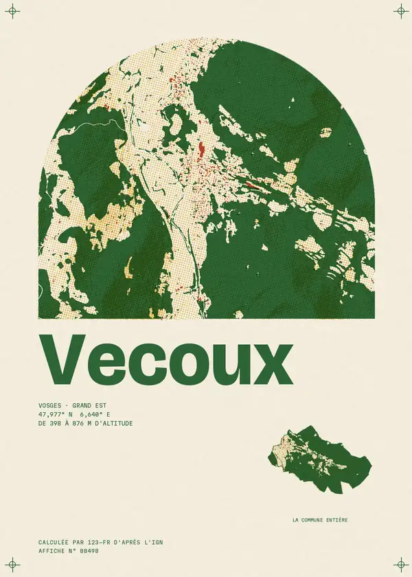 Affiche de Vecoux, calculée par 123-fr d'après l'IGN