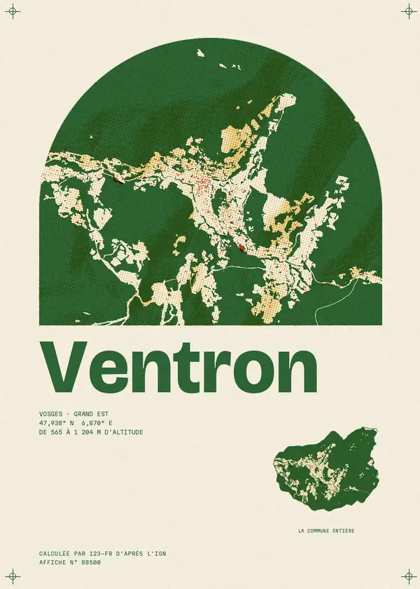 Affiche de Ventron, calculée par 123-fr d'après l'IGN