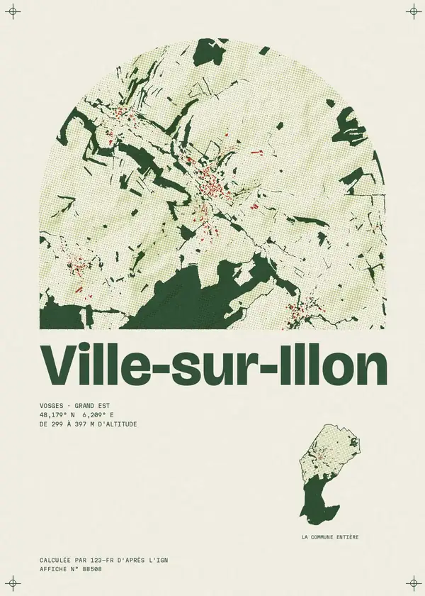 Affiche de Ville-sur-Illon, calculée par 123-fr d'après l'IGN