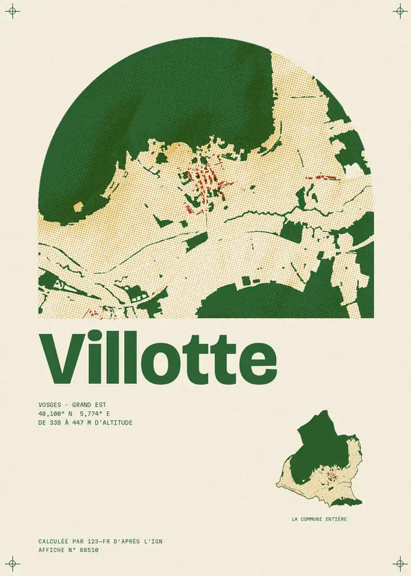 Affiche de Villotte, calculée par 123-fr d'après l'IGN