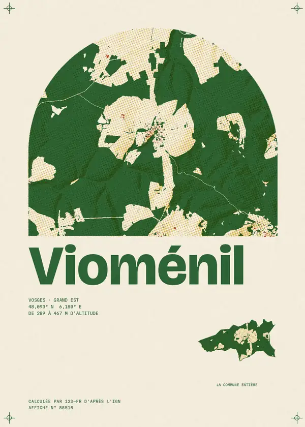 Affiche de Vioménil, calculée par 123-fr d'après l'IGN