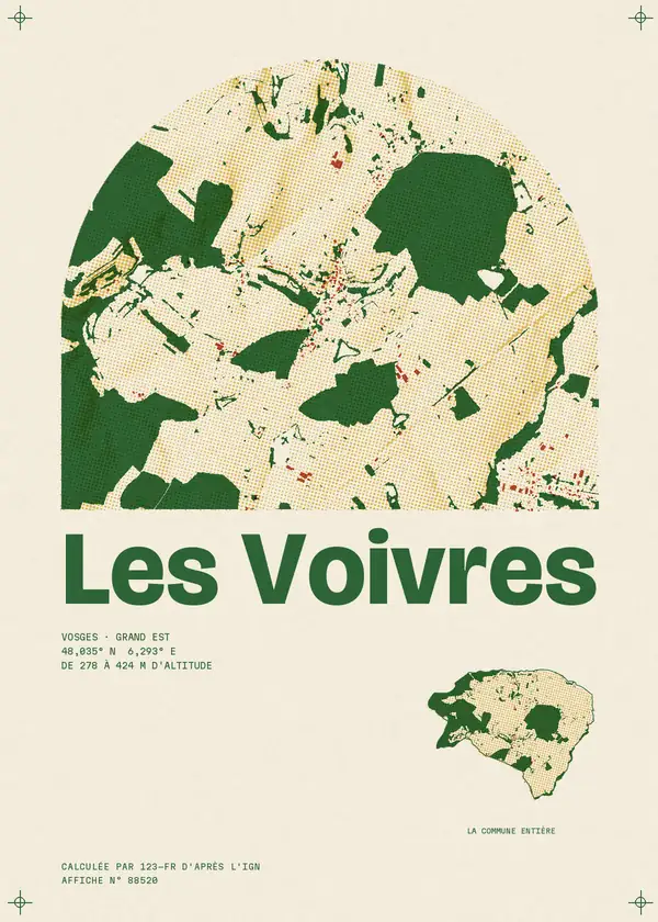 Affiche de Les Voivres, calculée par 123-fr d'après l'IGN
